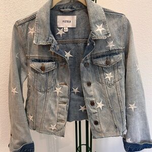Pistola Light Blue Denim Jacket with White Stars